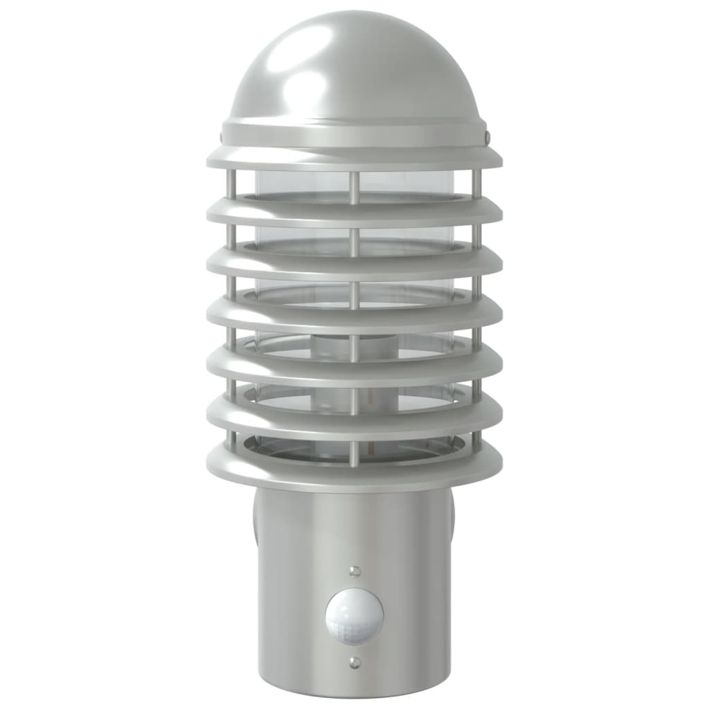 Applique Per Esterno Con Sensore In Acciaio Inox Argento