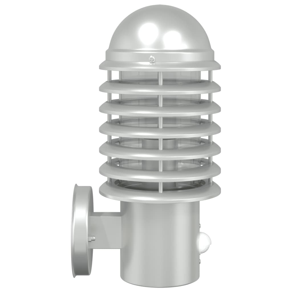 Applique Per Esterno Con Sensore In Acciaio Inox Argento