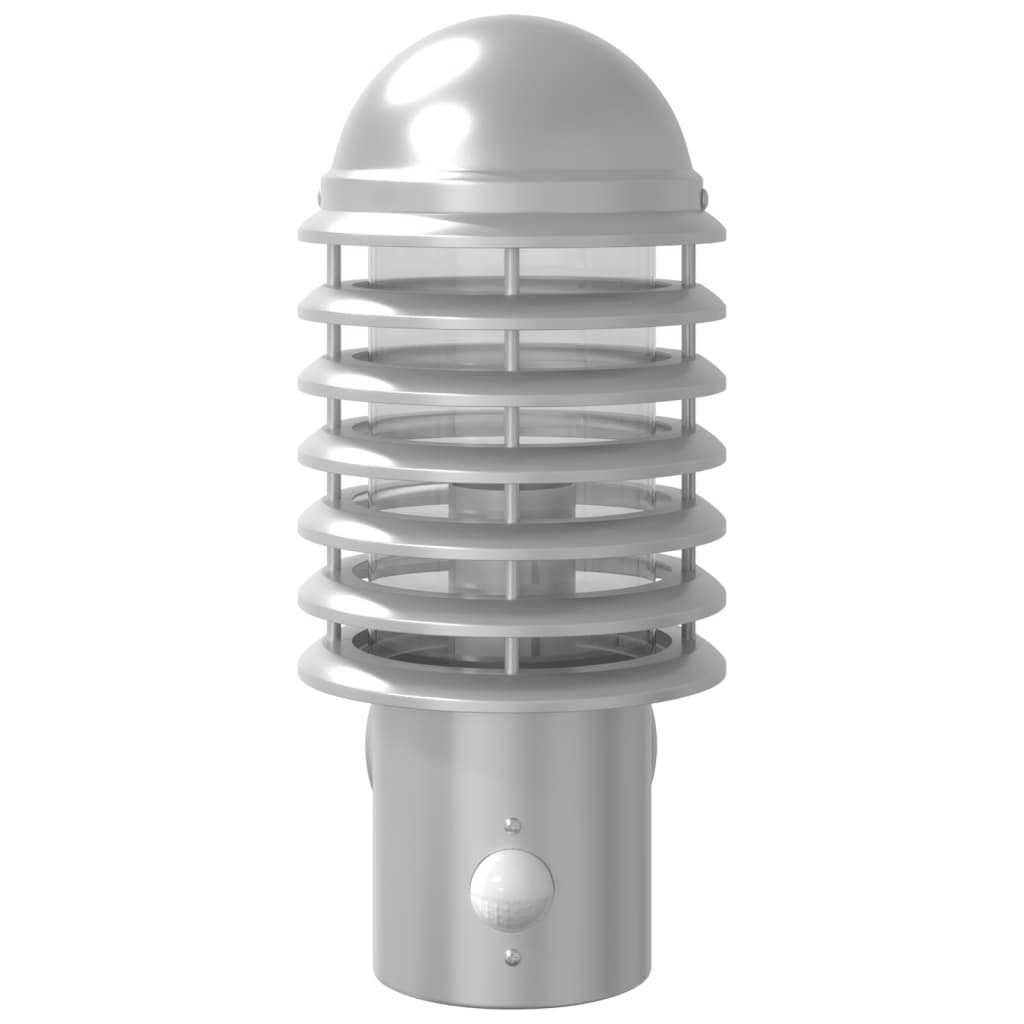 Applique Per Esterno Con Sensore 2 Pz In Acciaio Inox Argento