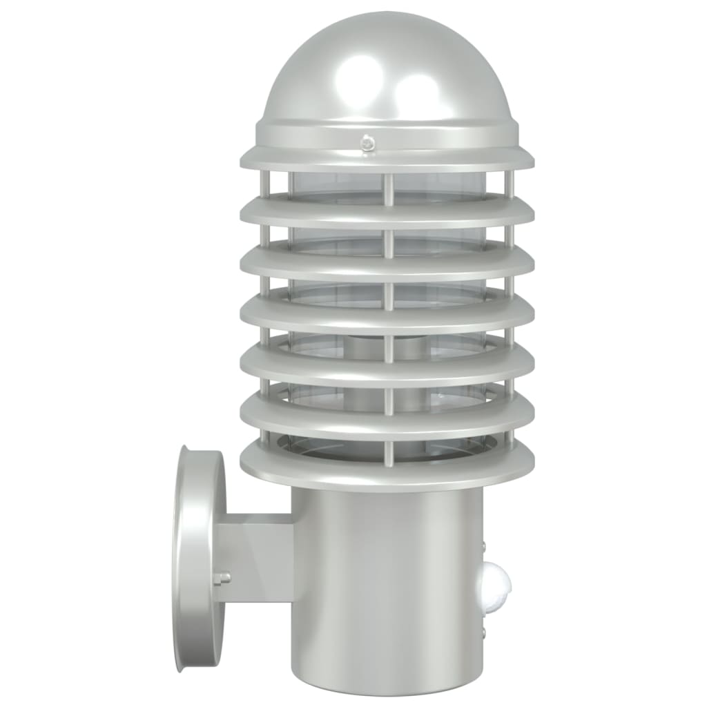 Applique Per Esterno Con Sensore 2 Pz In Acciaio Inox Argento