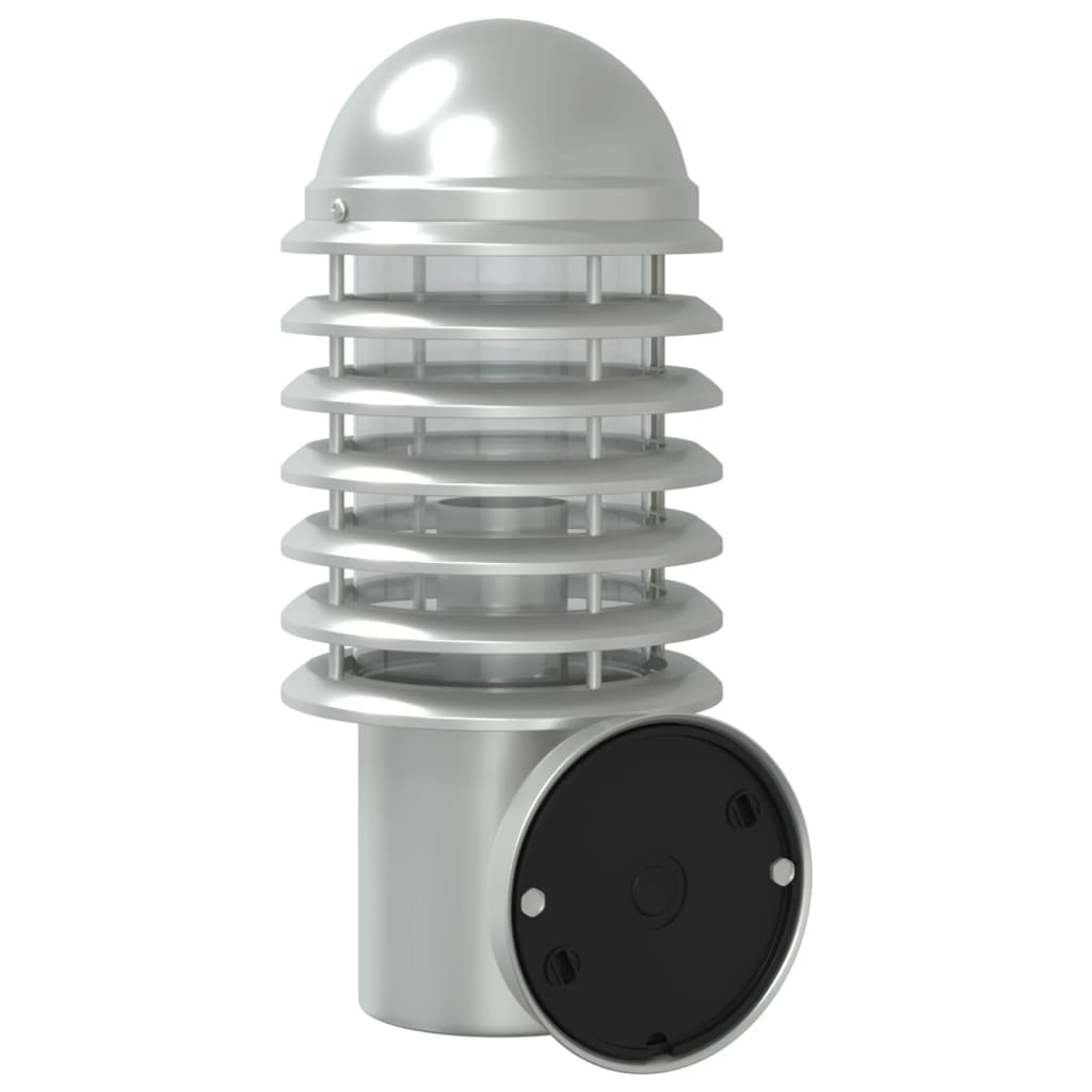 Applique Per Esterno Con Sensore 2 Pz In Acciaio Inox Argento