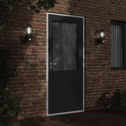 Applique Per Esterno Con Sensore 2 Pz Nere In Acciaio Inox Nero