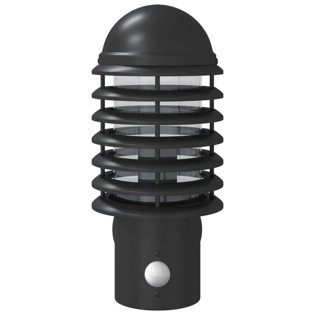Applique Per Esterno Con Sensore 2 Pz Nere In Acciaio Inox Nero