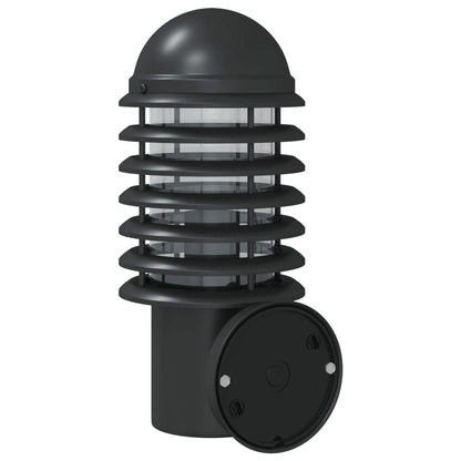 Applique Per Esterno Con Sensore 2 Pz Nere In Acciaio Inox Nero