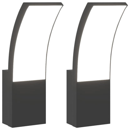 Applique Per Esterni Con Led 2 Pz Nere Alluminio Pressofuso Nero