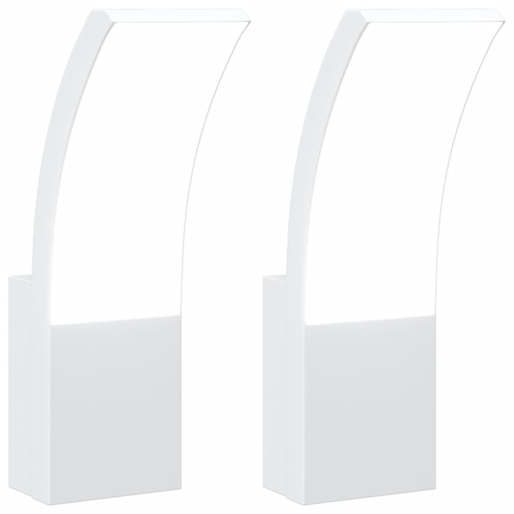 Applique Per Esterni Con Led 2 Pz Bianche Alluminio Pressofuso Bianco