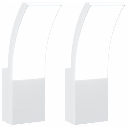 Applique Per Esterni Con Led 2 Pz Bianche Alluminio Pressofuso Bianco