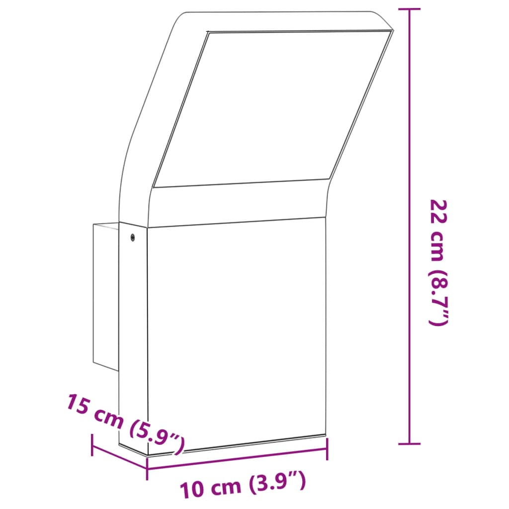 Applique Per Esterni Con Led Nera In Alluminio Pressofuso Nero
