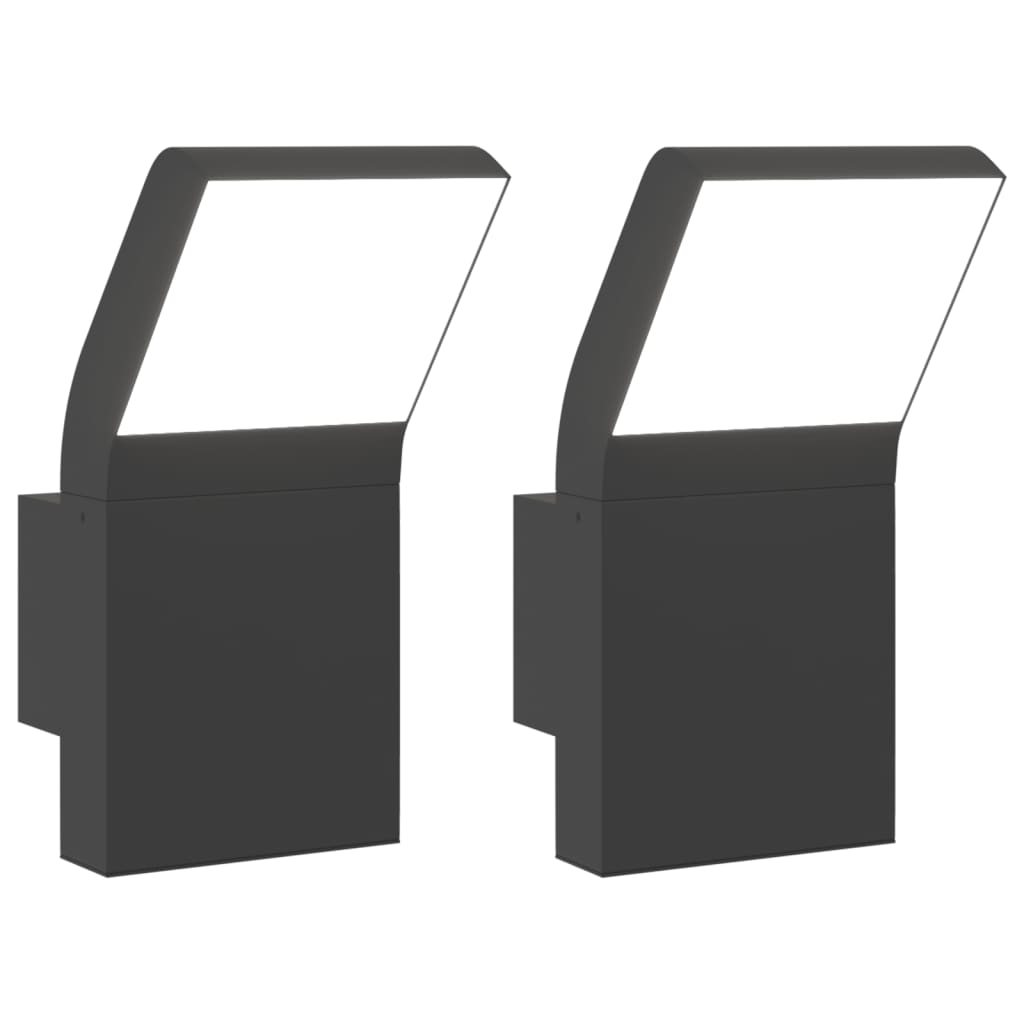 Applique Per Esterni Con Led 2 Pz Nere Alluminio Pressofuso Nero