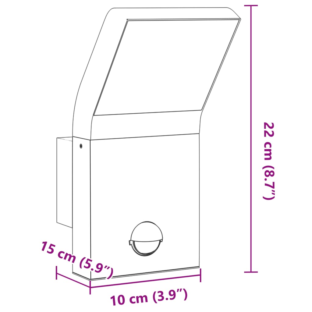 Applique Con Led E Sensore 2 Pz Bianche In Alluminio Pressofuso Bianco