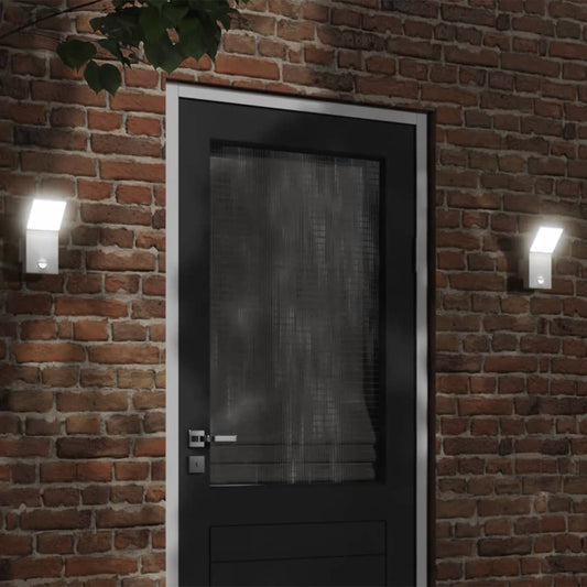 Applique Con Led E Sensore 2 Pz Bianche In Alluminio Pressofuso Bianco