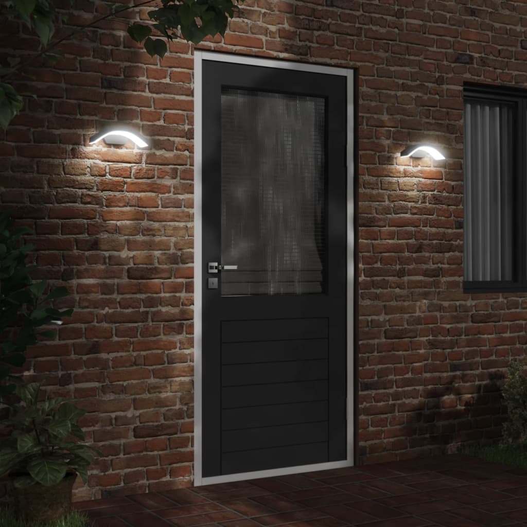 Applique Per Esterni Con Led 2 Pz Nere Alluminio Pressofuso Nero