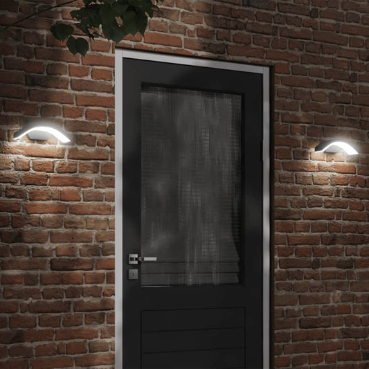 Applique Per Esterni Con Led 2 Pz Nere Alluminio Pressofuso Nero