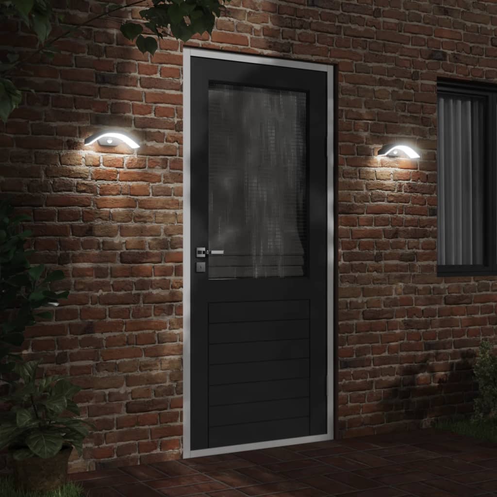 Applique Con Led E Sensore Nera In Alluminio Pressofuso Nero