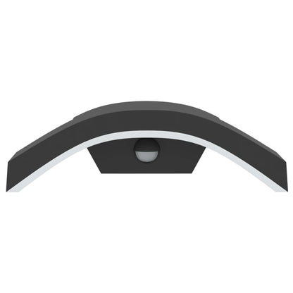 Applique Con Led E Sensore Nera In Alluminio Pressofuso Nero