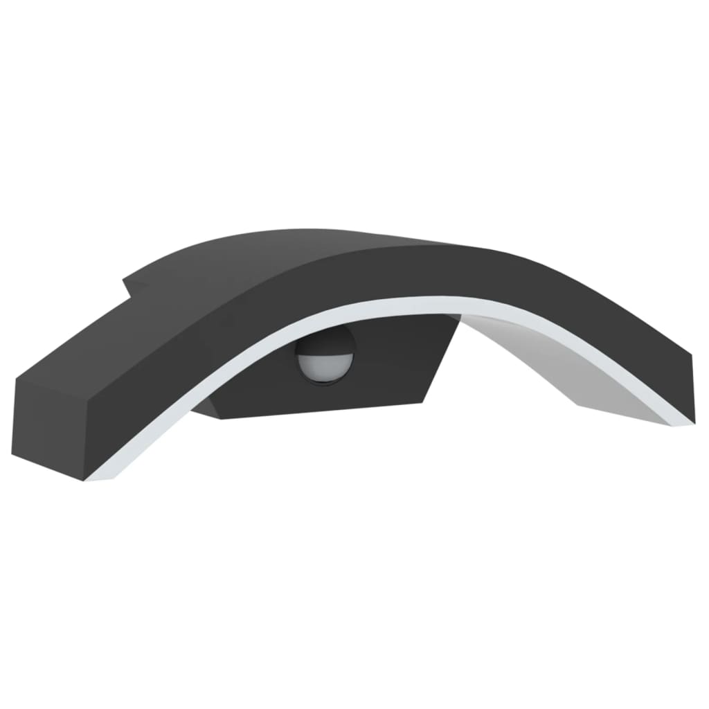 Applique Con Led E Sensore Nera In Alluminio Pressofuso Nero