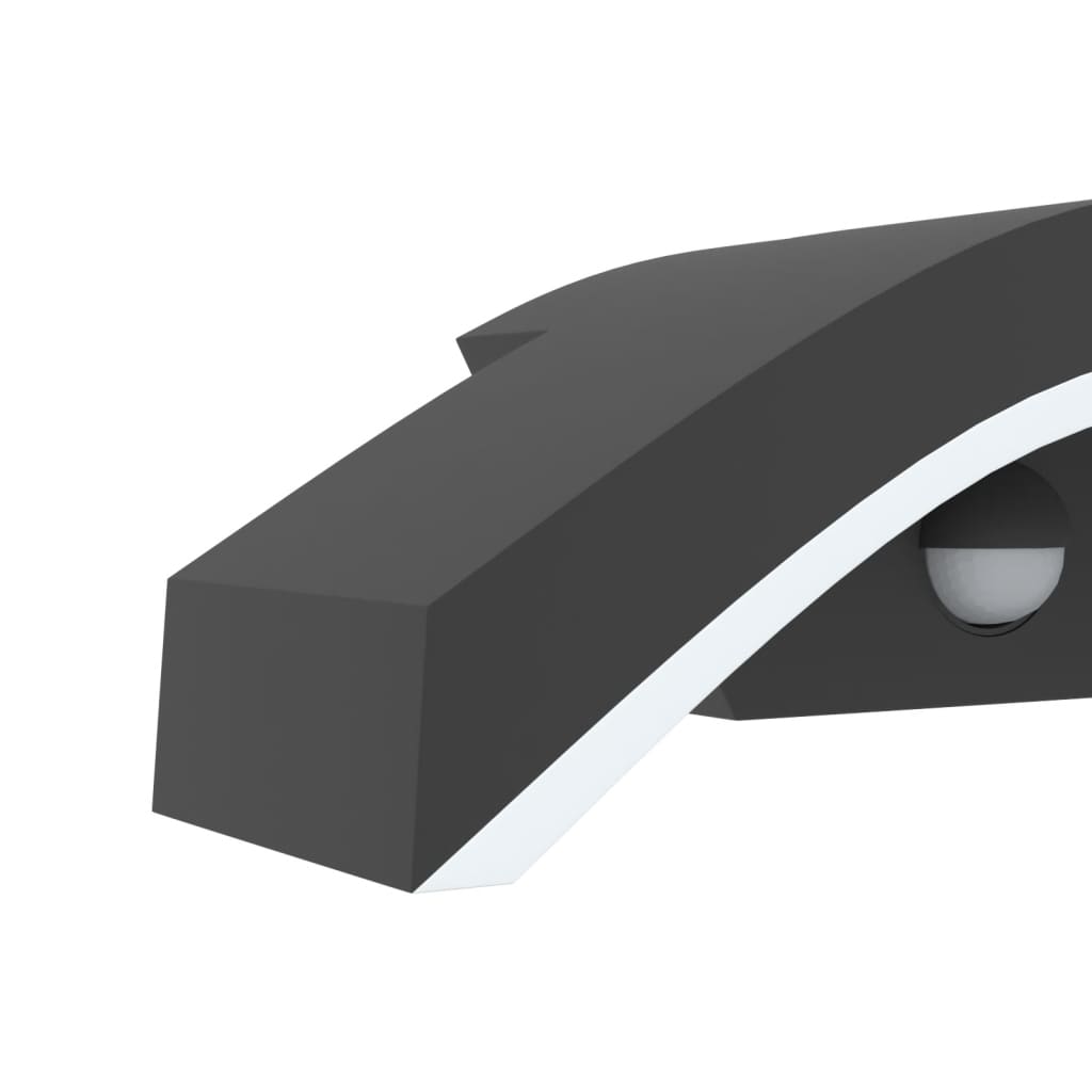 Applique Con Led E Sensore Nera In Alluminio Pressofuso Nero