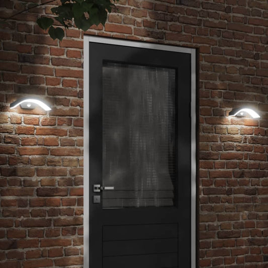 Applique Con Led E Sensore Nera In Alluminio Pressofuso Nero