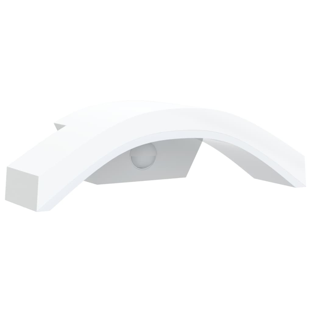 Applique Con Led E Sensore 2 Pz Bianche In Alluminio Pressofuso Bianco