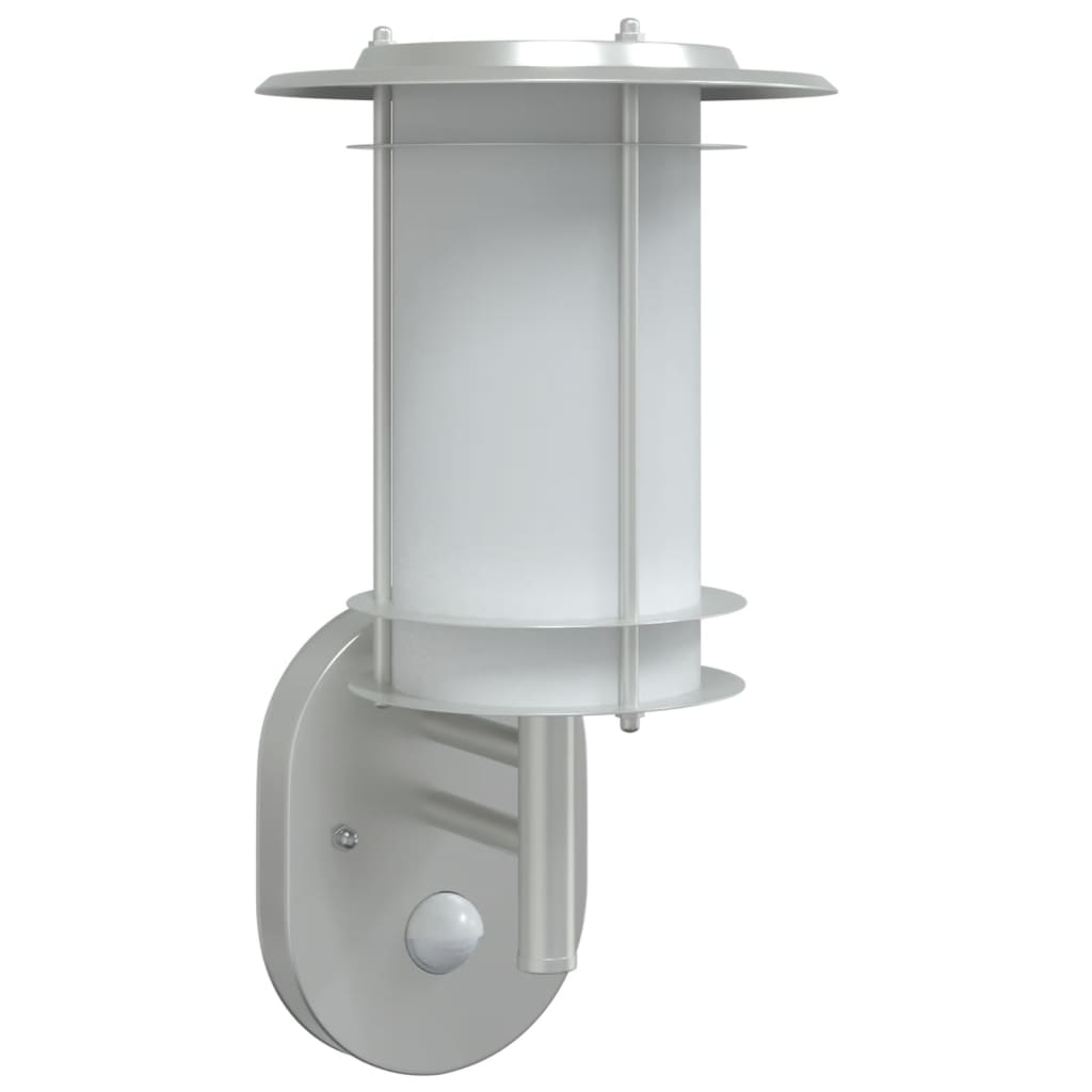 Applique Per Esterno Con Sensore In Acciaio Inox Argento