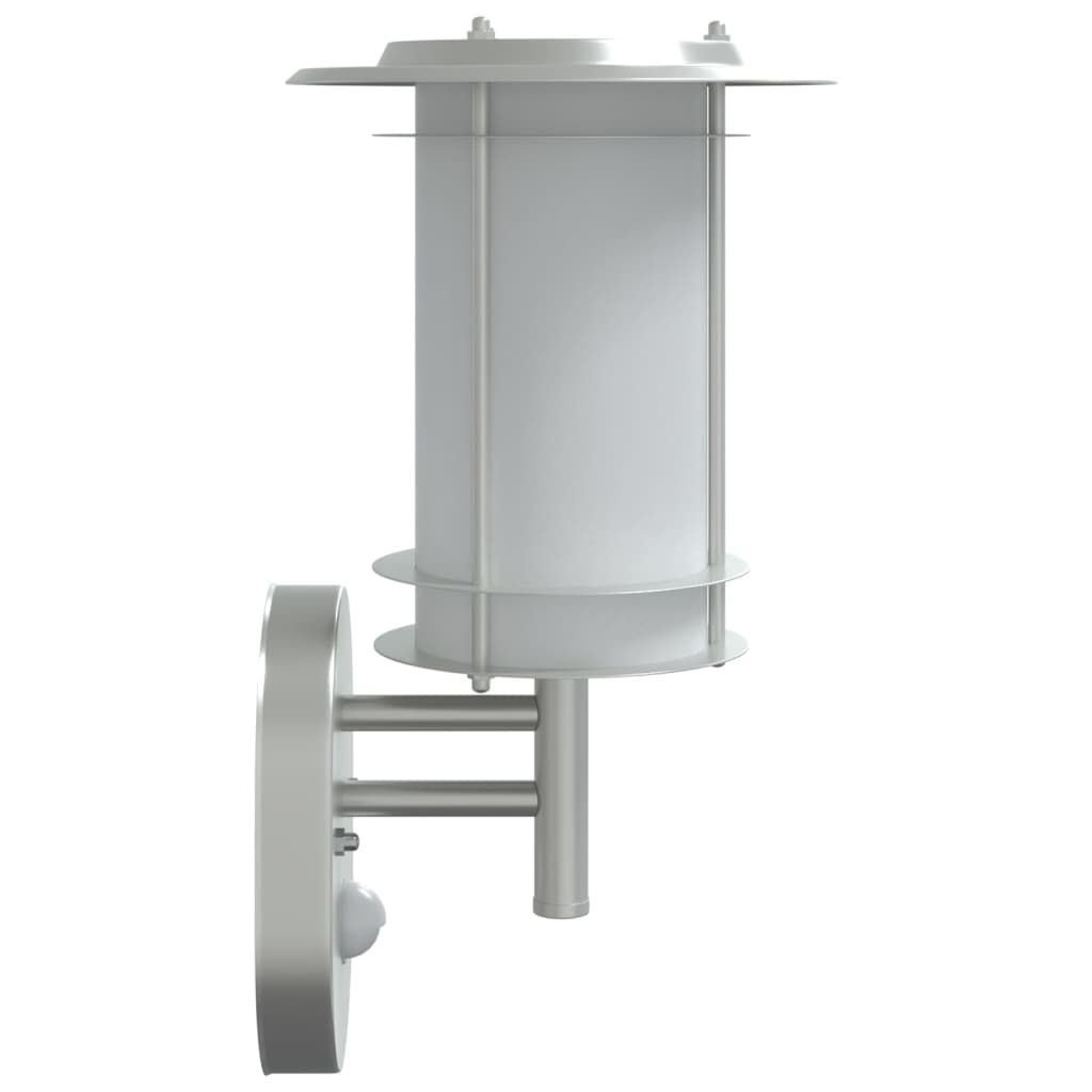 Applique Per Esterno Con Sensore In Acciaio Inox Argento