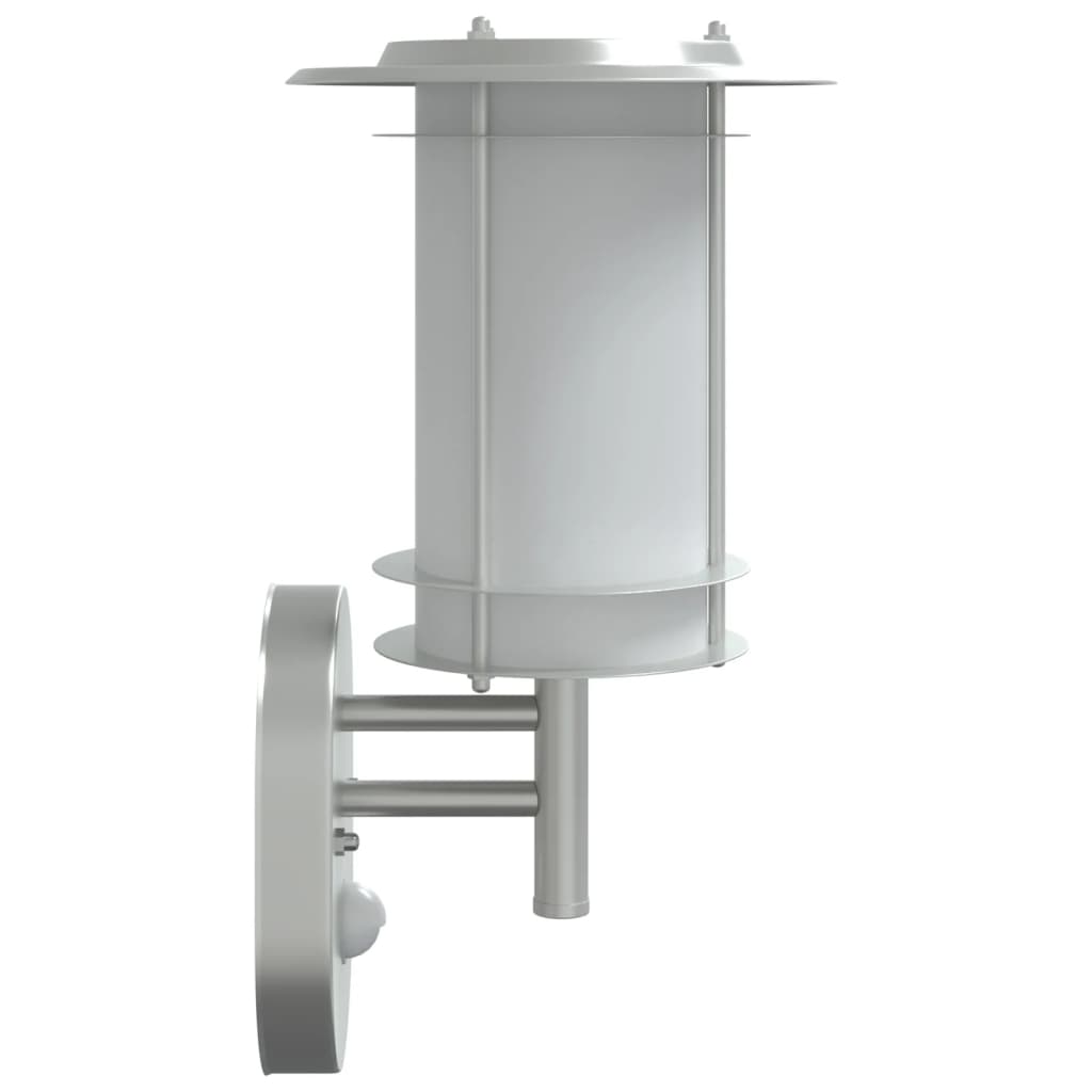 Applique Per Esterno Con Sensore 2 Pz In Acciaio Inox Argento