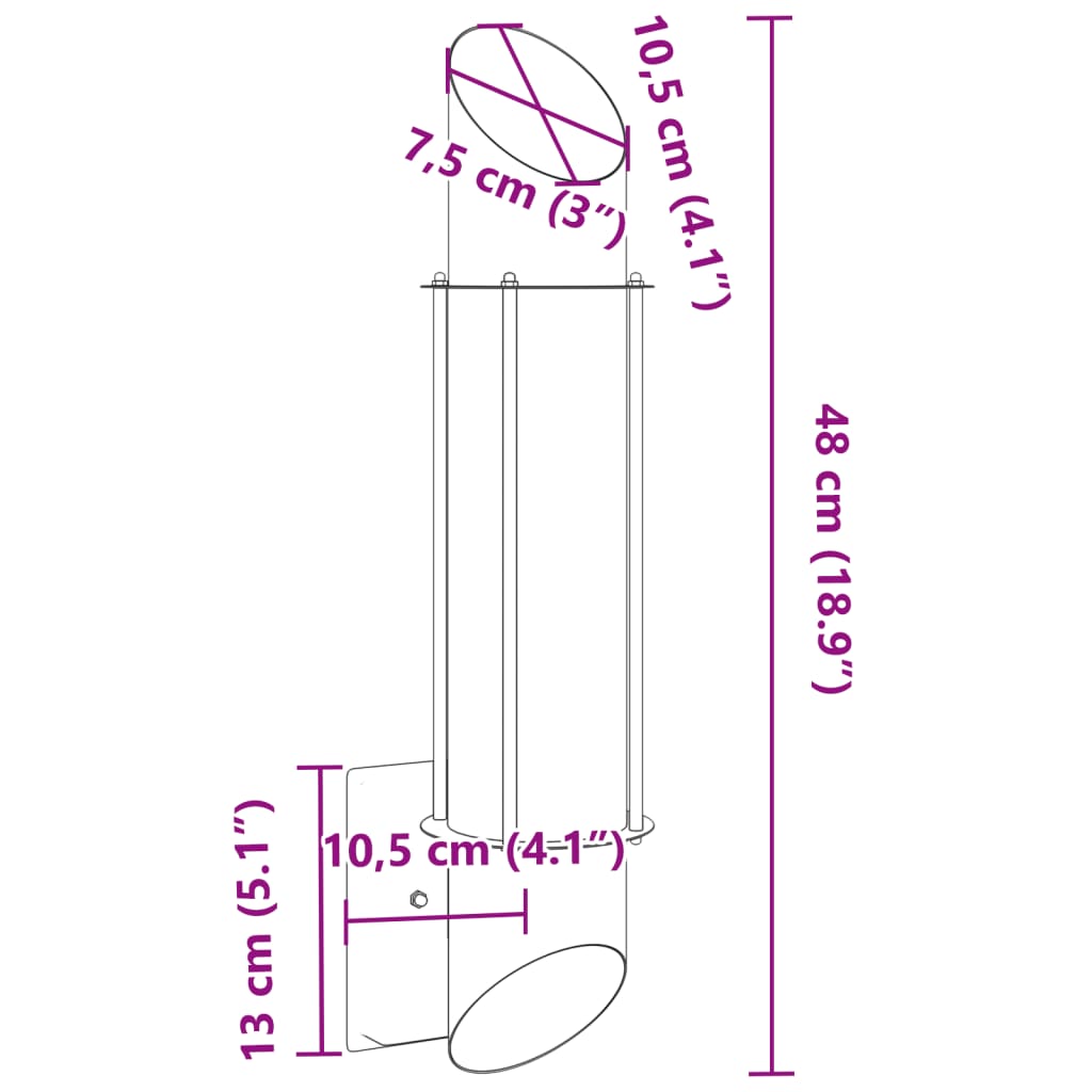 Applique Da Esterno 2 Pz In Acciaio Inossidabile