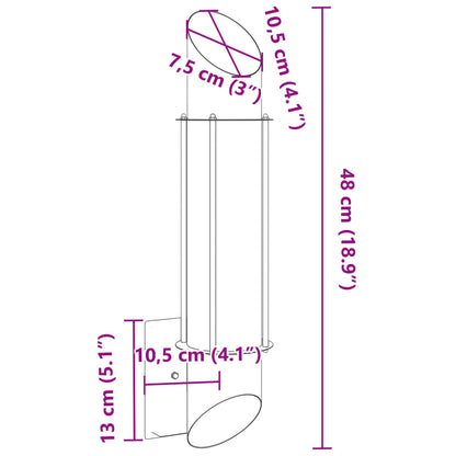 Applique Da Esterno 2 Pz Nere In Acciaio Inossidabile