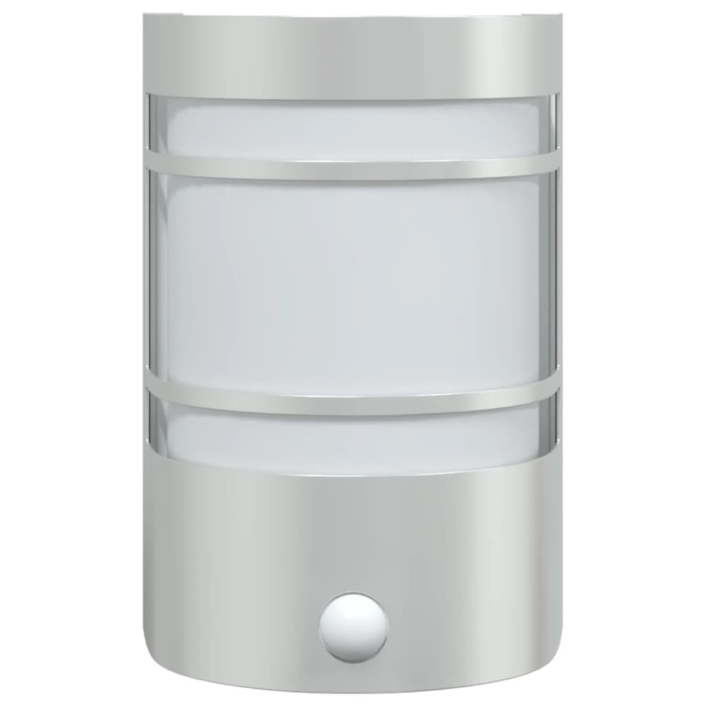 Applique Per Esterno Con Sensore 2 Pz In Acciaio Inox Argento