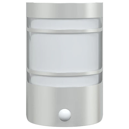 Applique Per Esterno Con Sensore 2 Pz In Acciaio Inox Argento