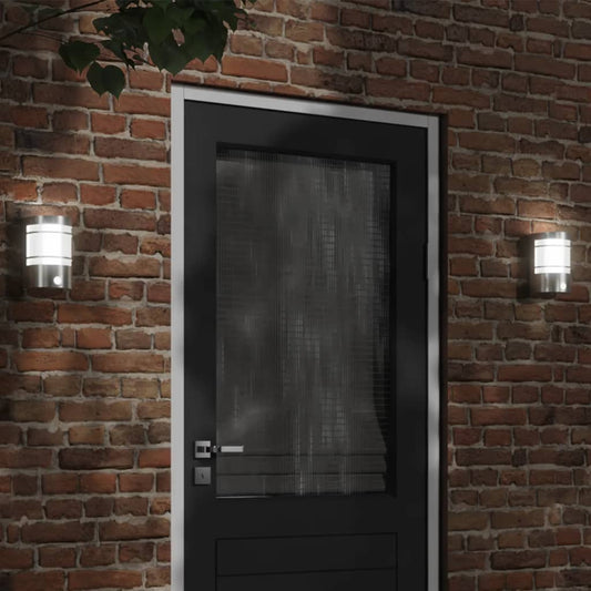 Applique Per Esterno Con Sensore 2 Pz In Acciaio Inox Argento