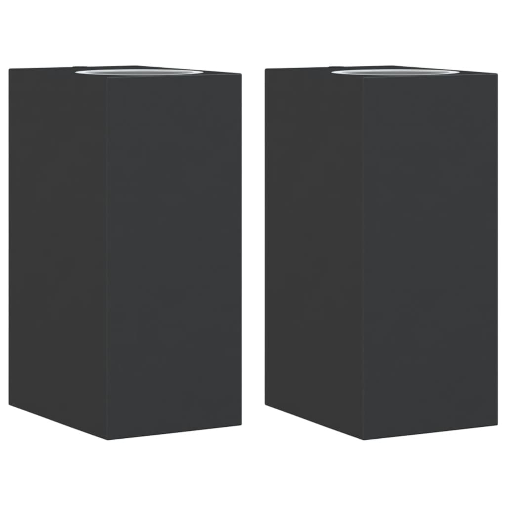 Applique Da Parete Per Esterni 2 Pz Nere Alluminio Pressofuso