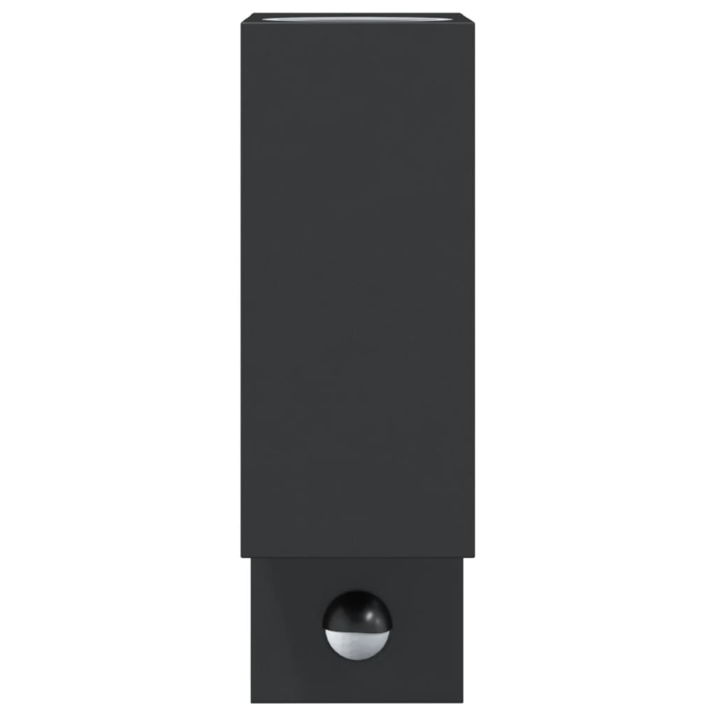 Applique Con Sensore Nera In Alluminio Pressofuso