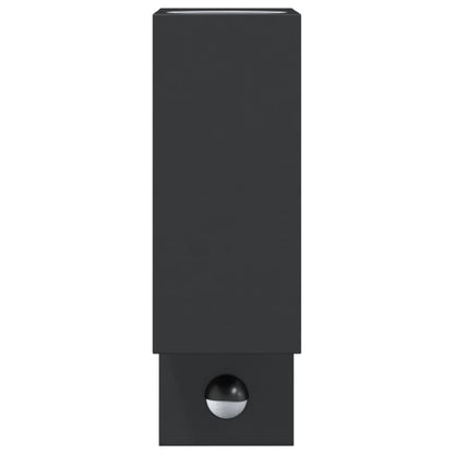 Applique Con Sensore Nera In Alluminio Pressofuso