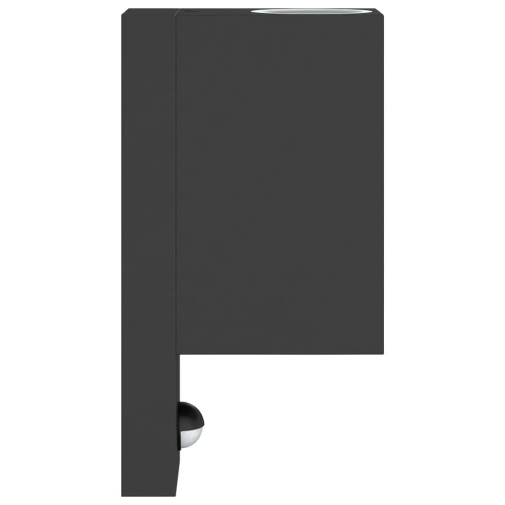 Applique Con Sensore Nera In Alluminio Pressofuso