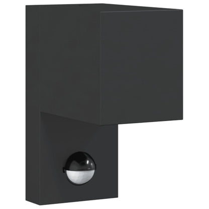 Applique Con Sensore Nera In Alluminio Pressofuso