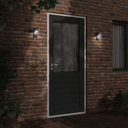 Applique Con Sensore Nera In Alluminio Pressofuso
