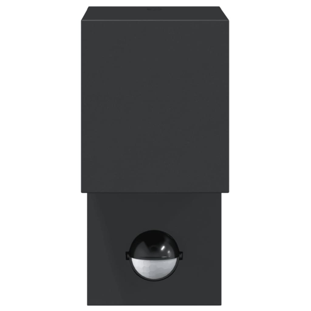 Applique Con Sensore Nera In Alluminio Pressofuso