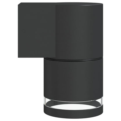 Applique Da Parete Per Esterni 2 Pz Nere Alluminio Pressofuso