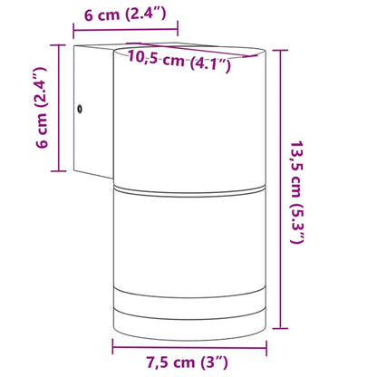 Applique Da Parete Per Esterni 2 Pz Nere Alluminio Pressofuso