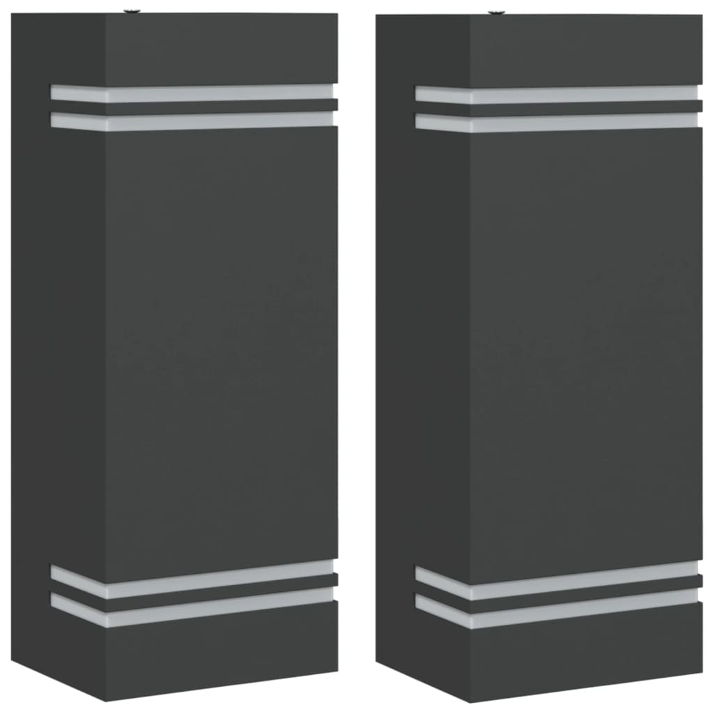 Applique Da Esterno 2 Pz Nere In Acciaio Inossidabile