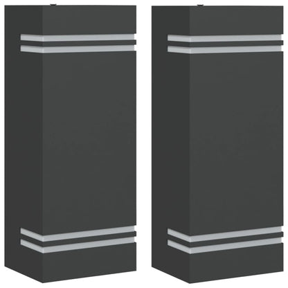 Applique Da Esterno 2 Pz Nere In Acciaio Inossidabile