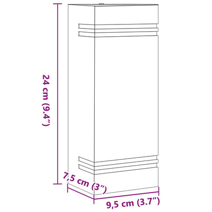 Applique Da Esterno 2 Pz Nere In Acciaio Inossidabile