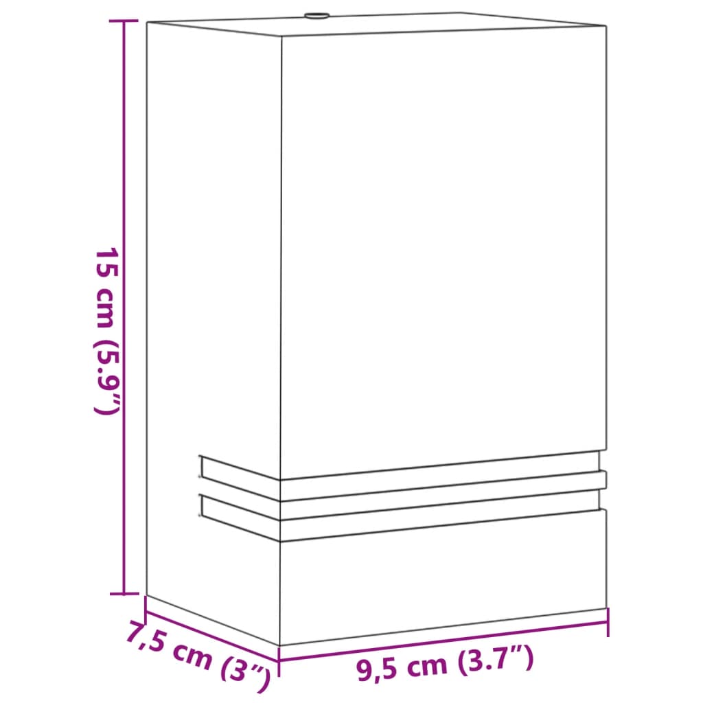 Applique Da Esterno Nera In Acciaio Inossidabile