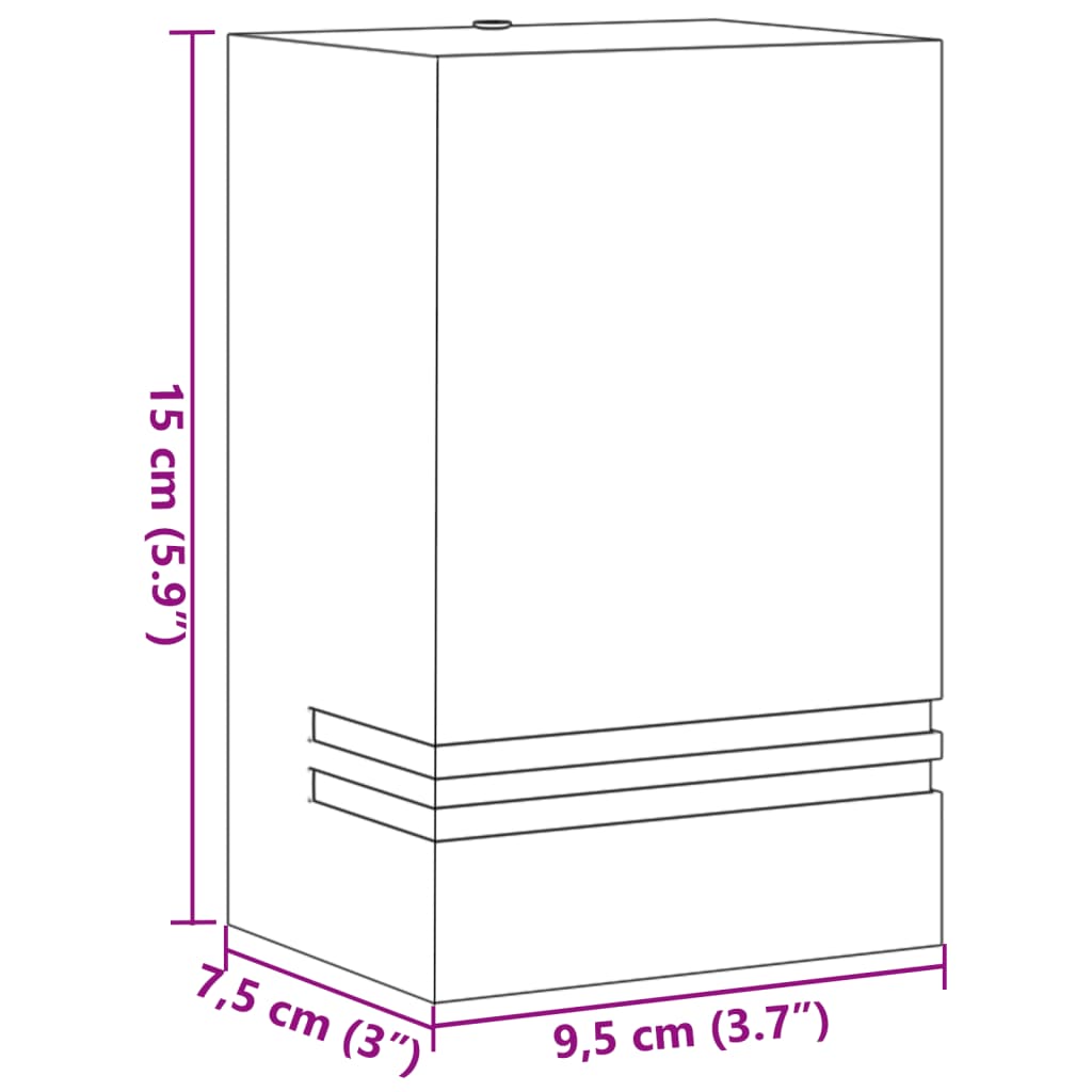 Applique Da Esterno 2 Pz Nere In Acciaio Inossidabile