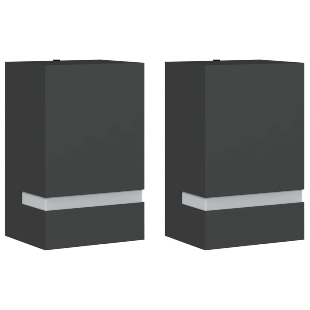 Applique Da Esterno 2 Pz Nere In Acciaio Inossidabile Nero