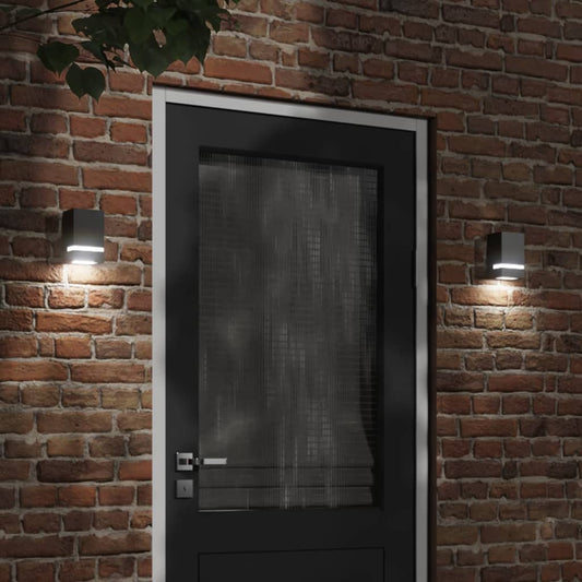 Applique Da Esterno 2 Pz Nere In Acciaio Inossidabile Nero