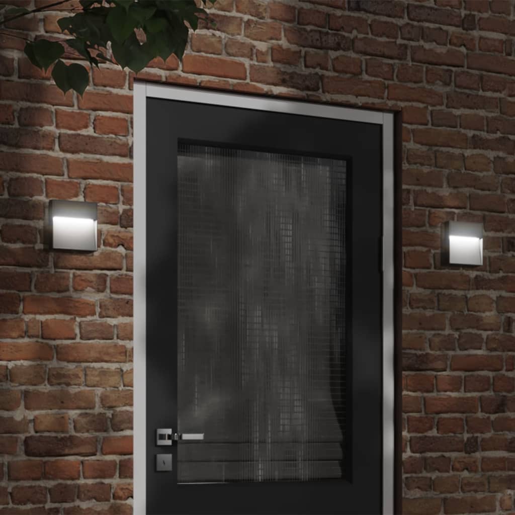 Lampade Da Parete Da Esterno A Led 2 Pz 3 W Nere Rotonde