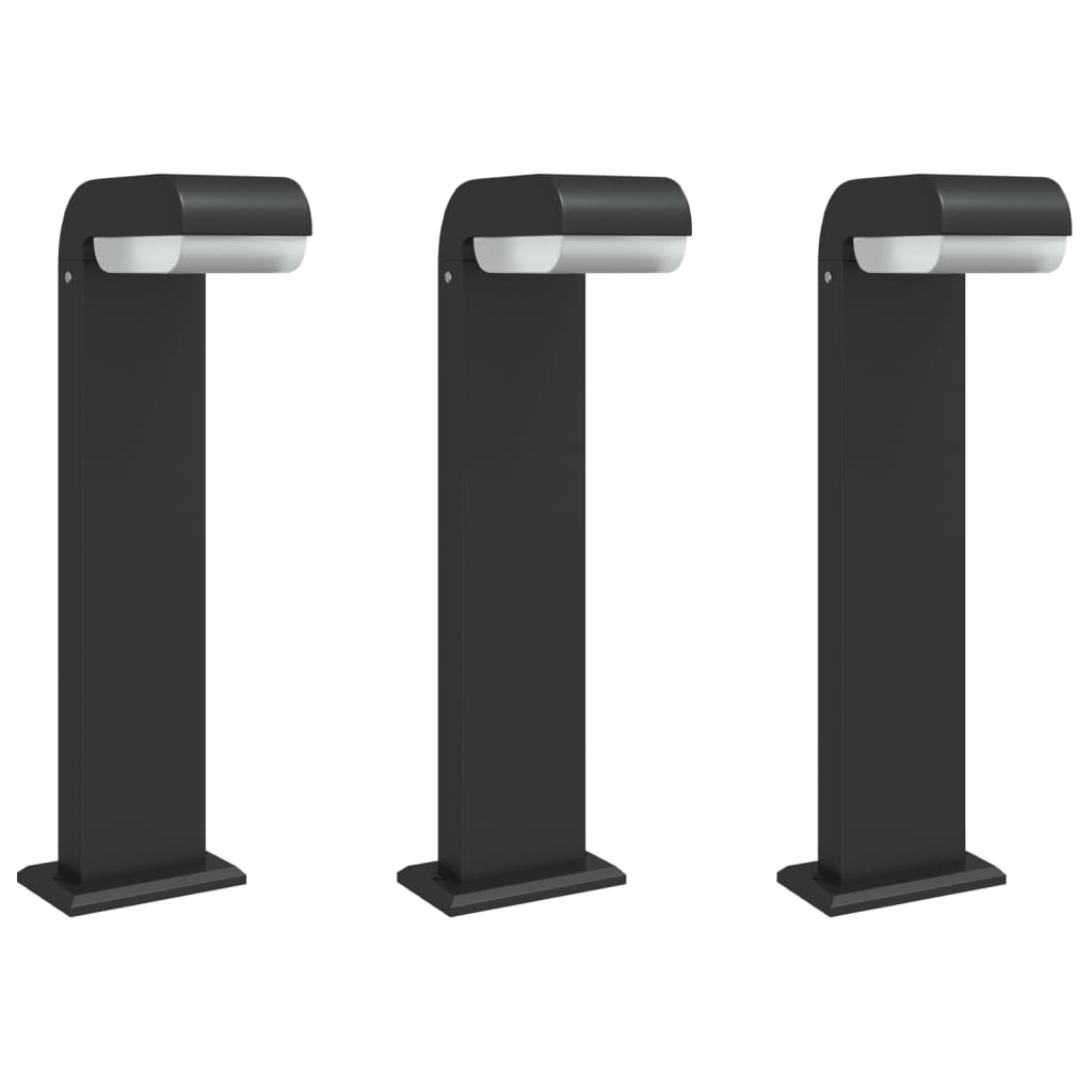 Lampade Per Esterni 3 Pz Nere In Alluminio Pressofuso