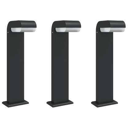 Lampade Per Esterni 3 Pz Nere In Alluminio Pressofuso